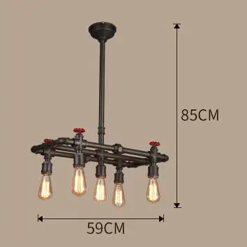 Деревенский стиль лофт винтажная промышленная лампа с 5 Edison светильник s Ретро водопровод подвесной светильник Hanglamp Lamparas Colgantes - Цвет корпуса: 5heads