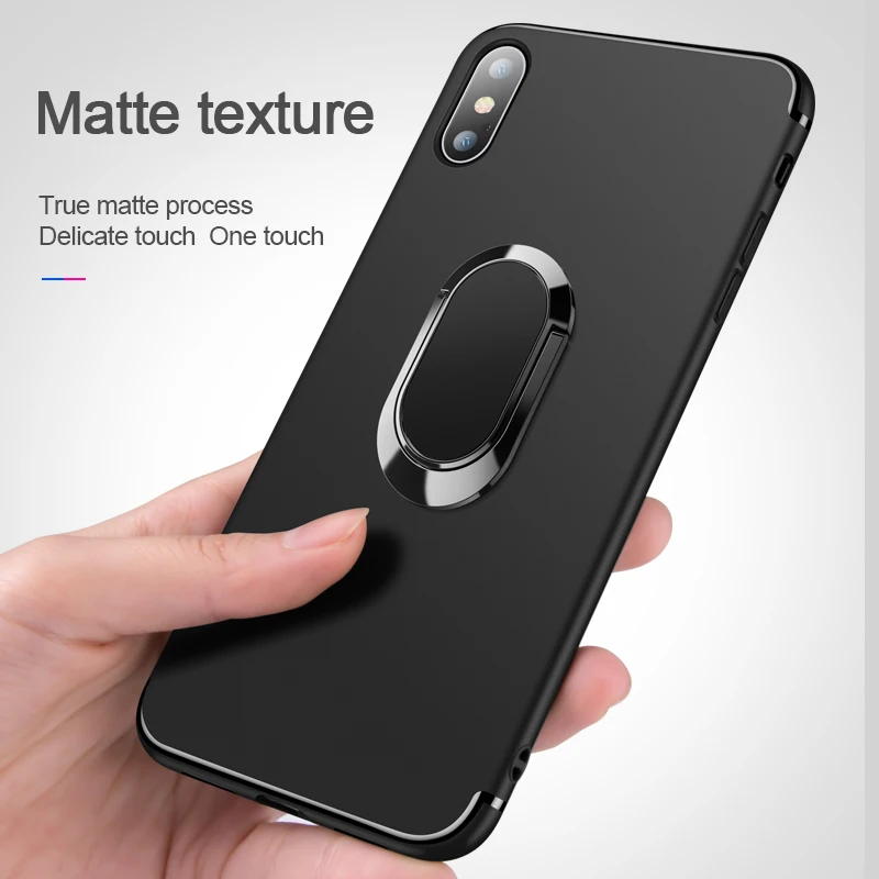 Роскошный силиконовый чехол с кольцом-держателем для телефона iPhone XSmax XR XS X 8 7 6 6s