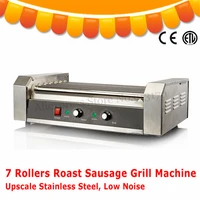 Electric Hot Dog Roller Grilling Cooker 1400-Watt Sausage Grill Roasting Machine Low Noise Two Temperature Controllers