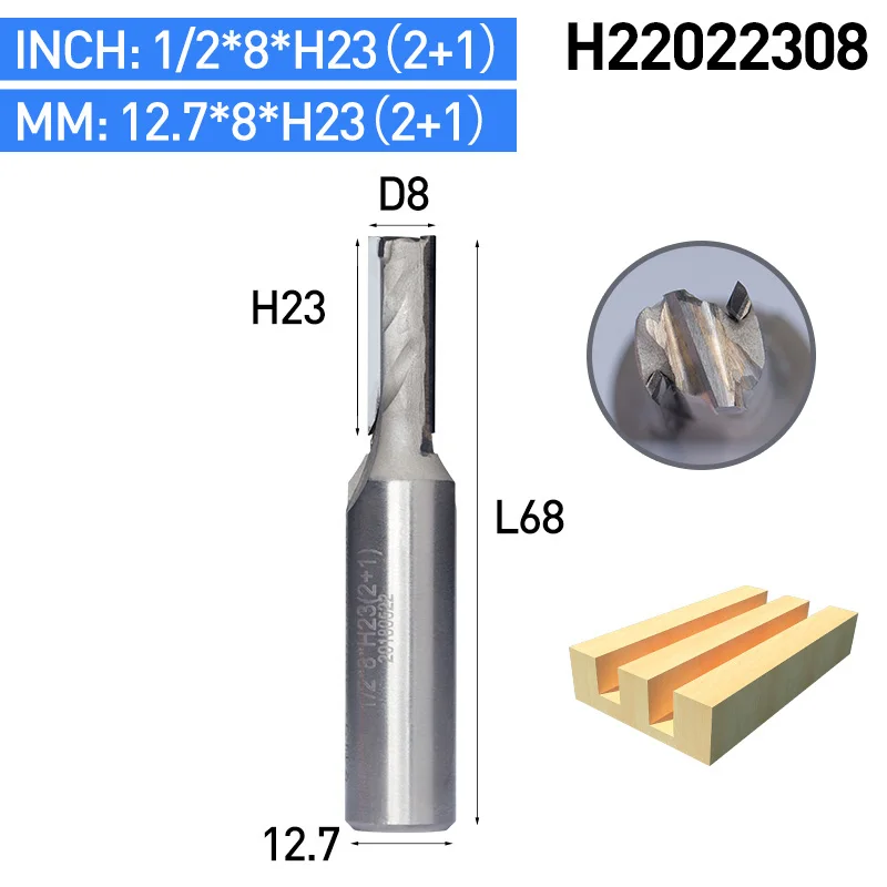 H22022308 HUHAO 1 шт. 1/" хвостовик CVD покрытие прямые фрезы для дерева деревообрабатывающий резак шпаттер гравировальный станок PCD фрезы - Длина режущей кромки: H22022308