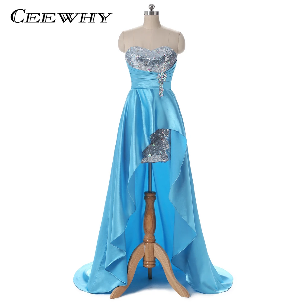 CEEWHY, вечерние платья с блестками и кристаллами, Длинные Abendkleider Vestido de Noiva, короткие спереди и сзади, Длинные вечерние платья со шлейфом для выпускного вечера