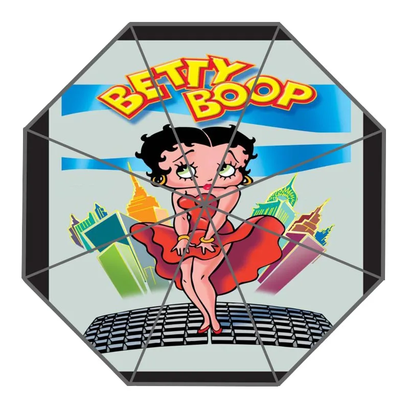 Высокое качество 3 складной зонт Betty Boop автоматический модный креативный индивидуальный зонтик для мужчин и женщин - Цвет: Шоколад