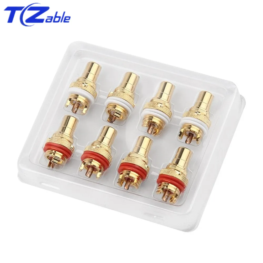 8pcs HiFi разъем аудио разъем RCA гнездо шасси для CMC разъемы родиевое покрытие медный разъем медный штекер - Цвет: 8pcs