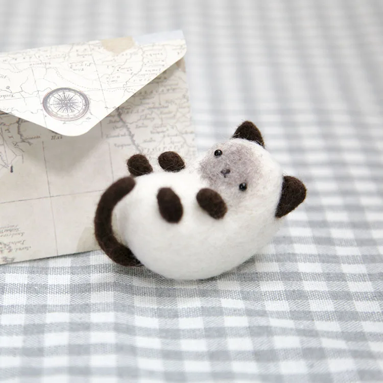 Сделай Сам ремесло шерсть войлочные DIY материал сумка набор сиамский Кот