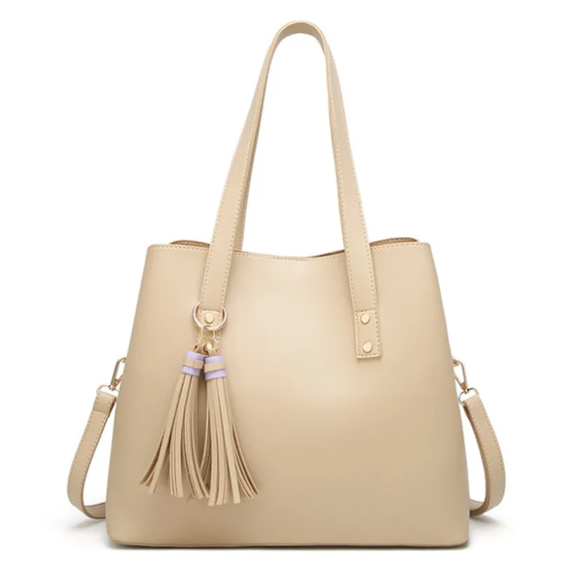 Винтажные женские сумочки-ведра из искусственной кожи мессенджер с кисточками