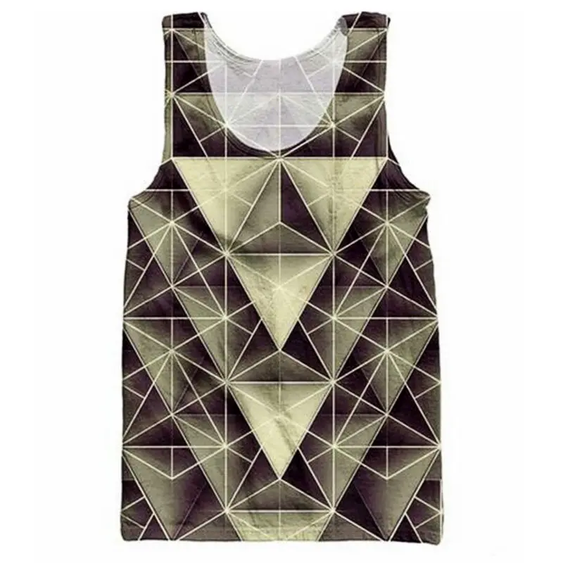 Мужская футболка без рукавов с геометрическим рисунком | одежда
