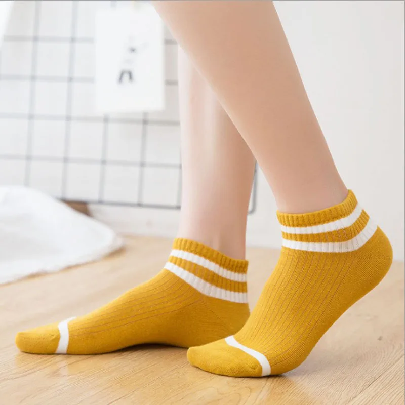 Women Classic Striped Cotton Short Socks Summer Ankle slippers Female Art Funny Soft Casual Hosiery Fashion Sox | Женская одежда