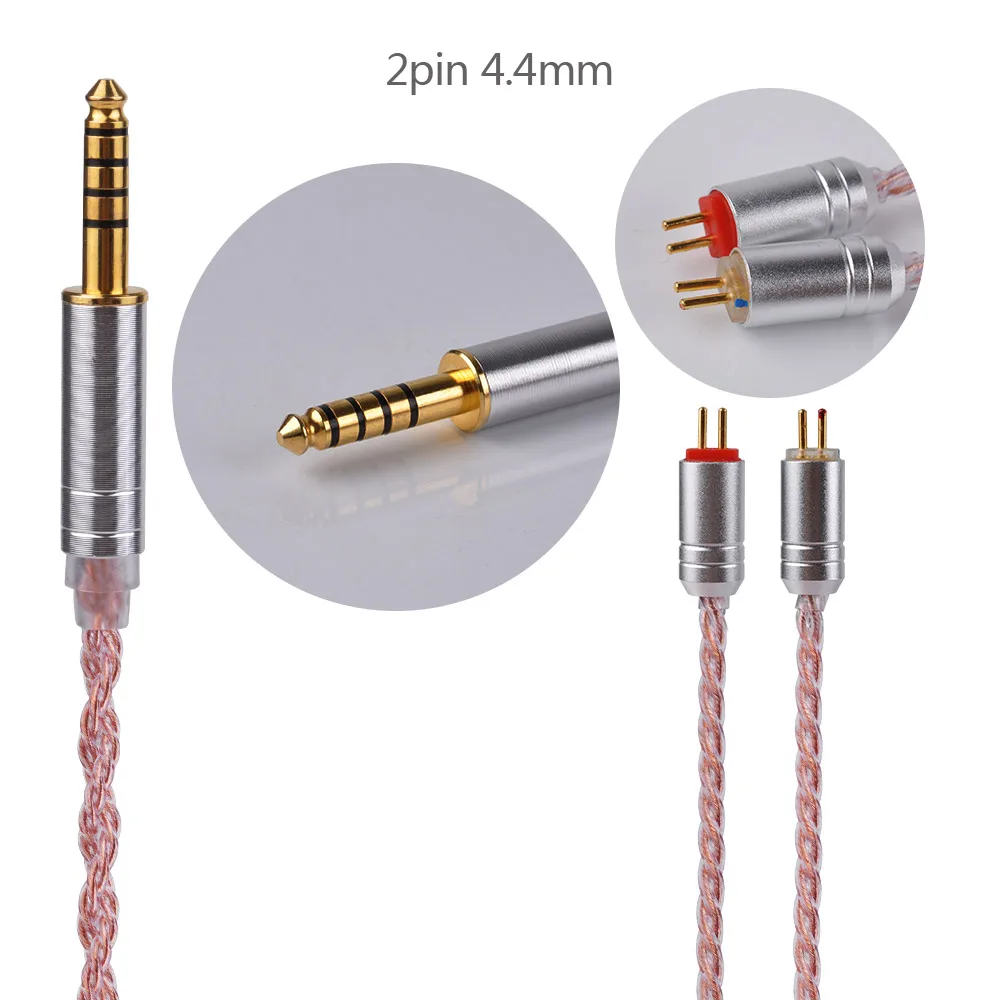 Новый Yinyoo 6 ядро розовый Медь кабель 2 5/3 5/4 4 мм балансный с MMCX/2PIN разъем для BLON BL 03 01