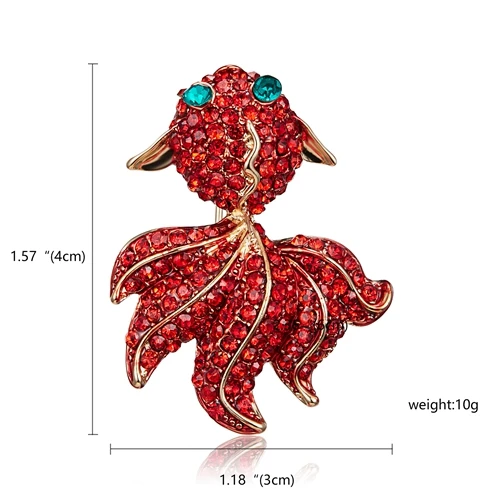 Golden Fish RINHOO модные классические туфли с цельными круглыми кристаллами рыба Бабочка Броши в виде пчел оленя на булавках, животное, держащих букет невесты на свадьбе, вечерние, банкет, брошь на шпильке, Для женщин ювелирные изделия - Окраска металла: Golden Fish