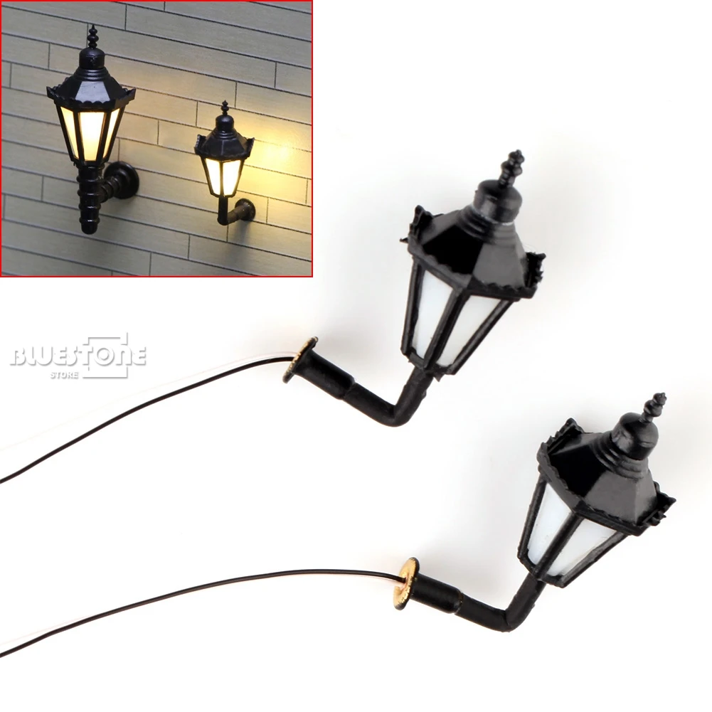 

10 pcs HO Scale 1:100 Model Lamppost 3V Bulbs Wall Light Lamps