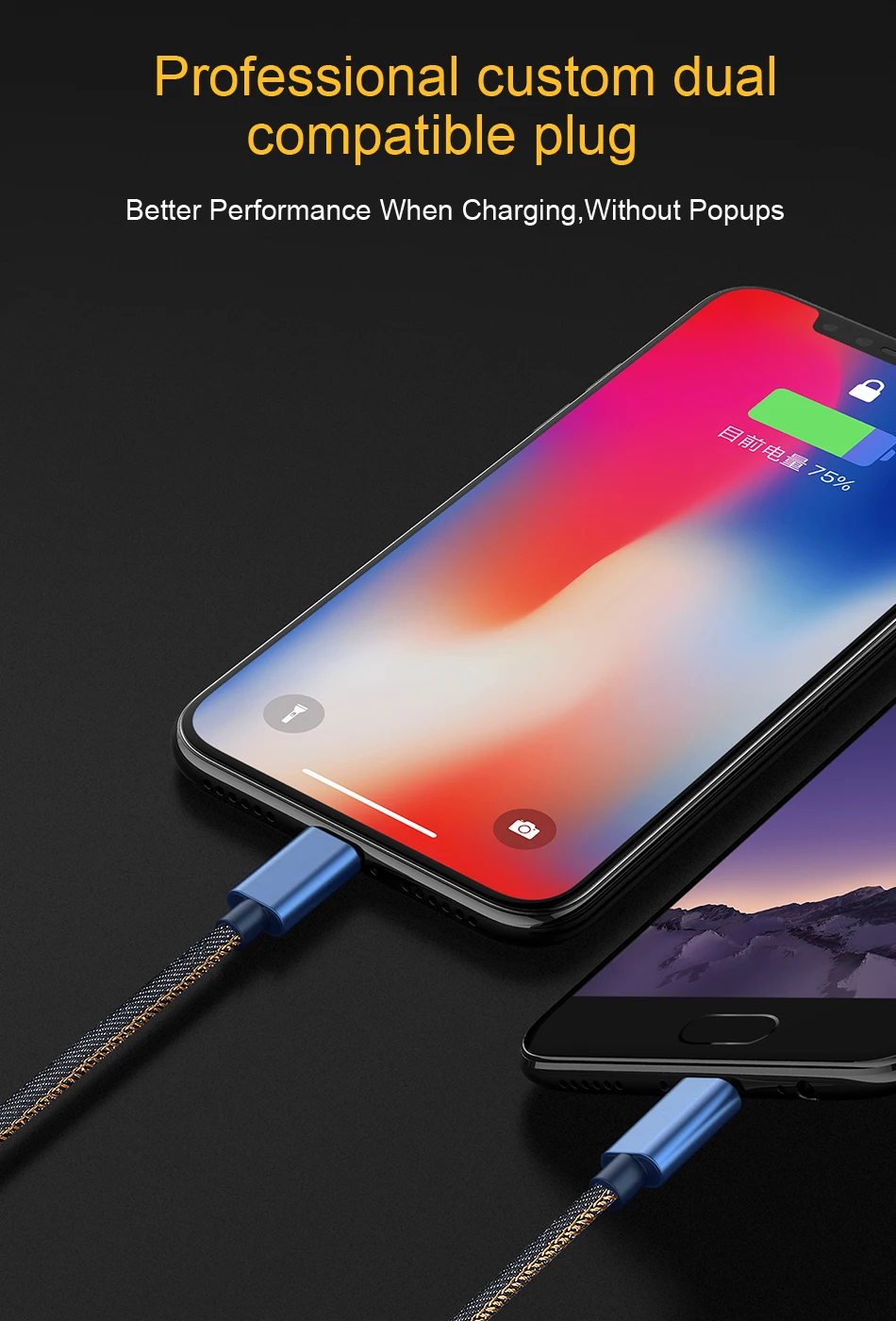 GUSGU кабели для мобильных телефонов для iPhone кабель 2 в 1 нейлоновый Плетеный несколько зарядный кабель Micro USB для iPhone 8/8 Plus/Galaxy S8