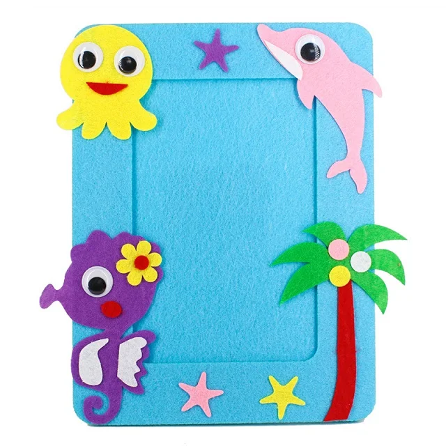 Sea Horse DIY Нетканая фоторамка 3D фоторамка Детские нетканые наклейки ручной работы DIY игрушки материал посылка игрушки для рукоделия - Цвет: Sea Horse