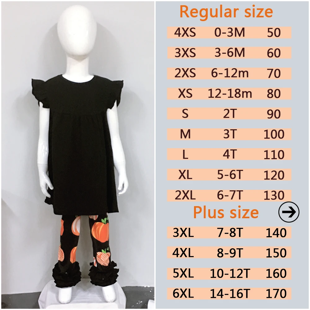 Halloween Day New Arrival Baby Girl Summer Clothes Cute Pumpkin Pattern With Ruffle Pants Set Boutique Clothing 2GK807-483 | Детская