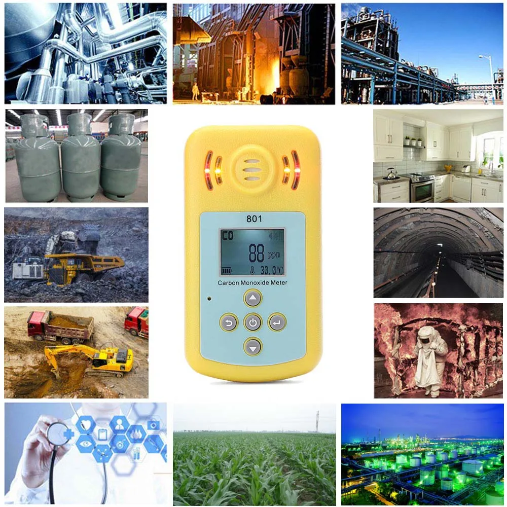 Измеритель углекислого газа и с ЖК дисплеем функцией освещения|gas vapor detector|detector