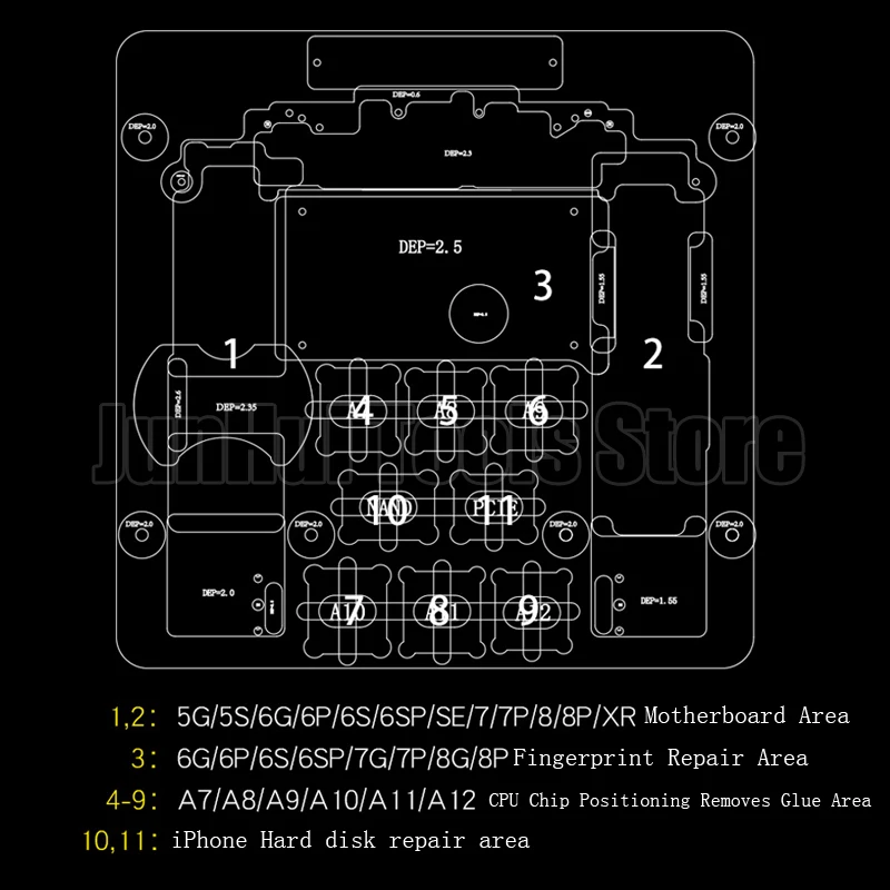 Механик двухслойный приспособление для iPhone 5G 5S 6G 6S 6SP SE 7 7P 8 8P XR материнская плата