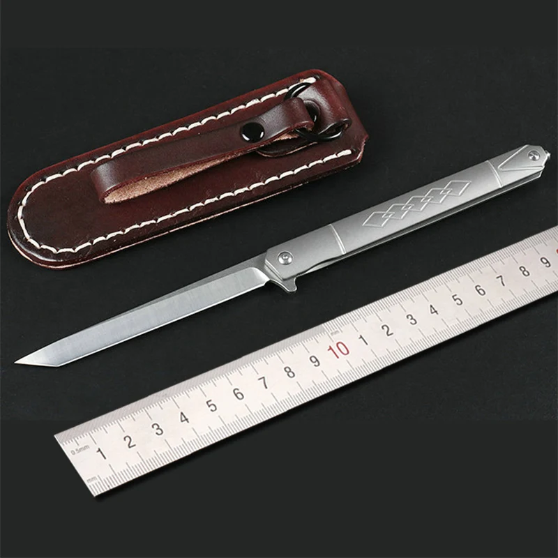 

Бесплатная доставка D2 высокопрочный стальной карманный нож для выживания на открытом воздухе для кемпинга инструмент для выживания TC4 ручка из титанового сплава