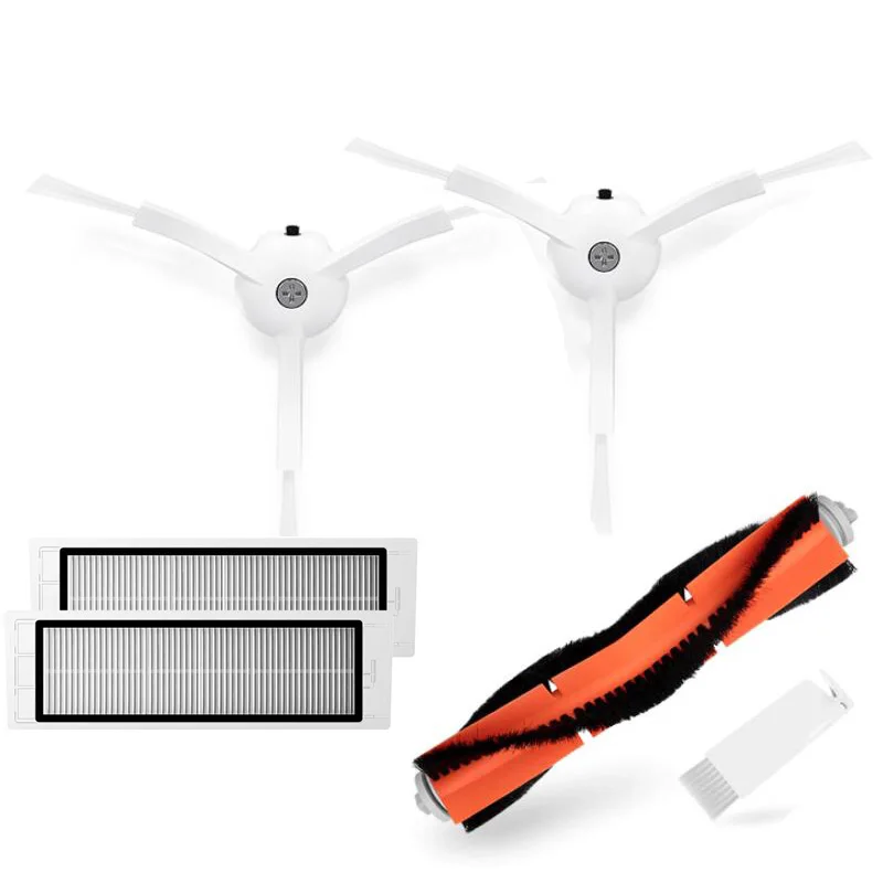 Оригинальные аксессуары для пылесоса Xiaomi/Roborock, комплект из 4 HEPA фильтров+ 2 основных щетки+ 2 чистящих инструмента+ 4 боковых щетки