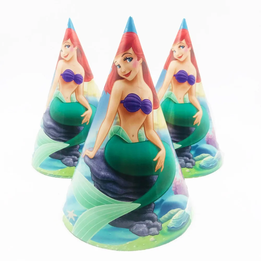 6 шт./компл. Русалка бумажная Крышка день рождения с днем украшения
