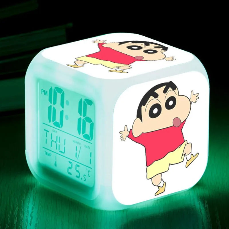 Световой фонарь светодиодный Будильник Crayon Shin Chan ЖК дисплей Дисплей Температура