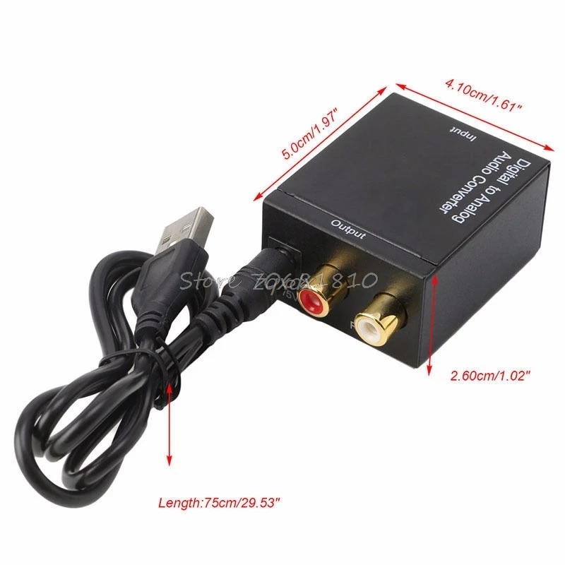 Цифровой оптический преобразователь Toslink SPDIF Coax в аналоговый конвертер RCA L/R| |