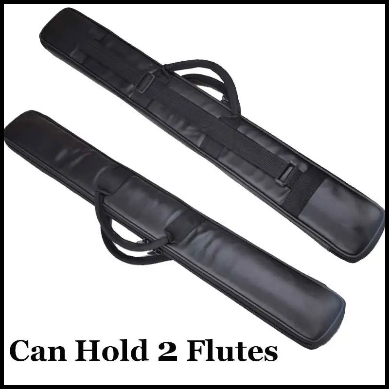 

Chinese Flute Dizi Bag Traditional Musical Instrument Case Imitation Leather Black Pouch Flauta Accessories Can Hold 2 Flutes