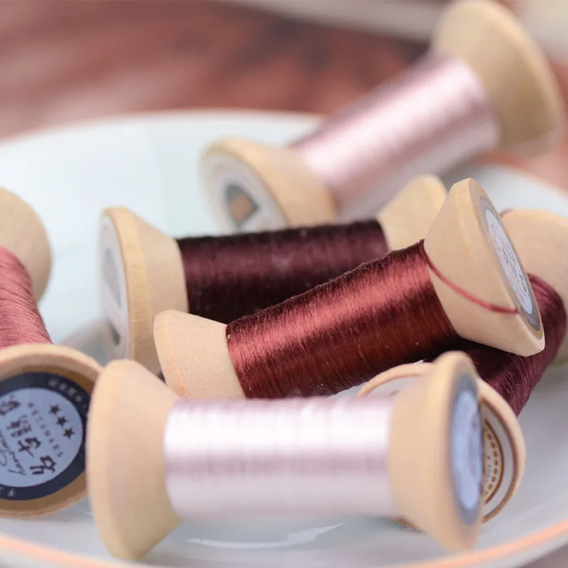 20 м Cinnabar Красная Вышивка Сучжоу DIY общий цвет с черными полосками филиал ручная вышивка Spiraea линия вышивки