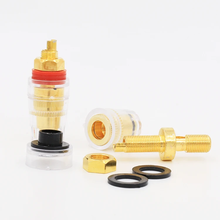 5 мм прозрачный позолоченный кабель BP004 короткие Клеммы с резьбой для колонок CD