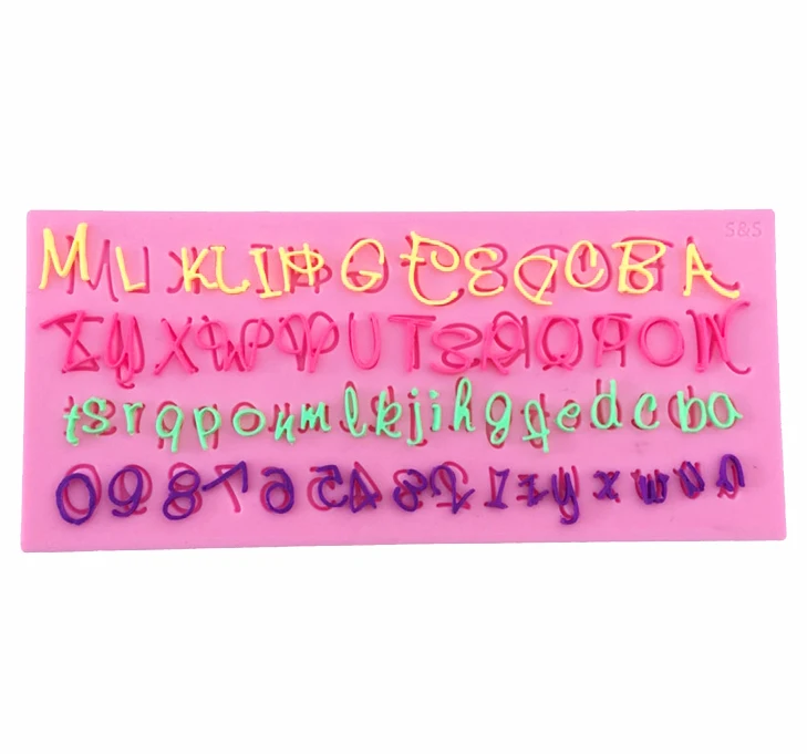 3D английские буквы и цифры инструменты для украшения тортов из мастики форма