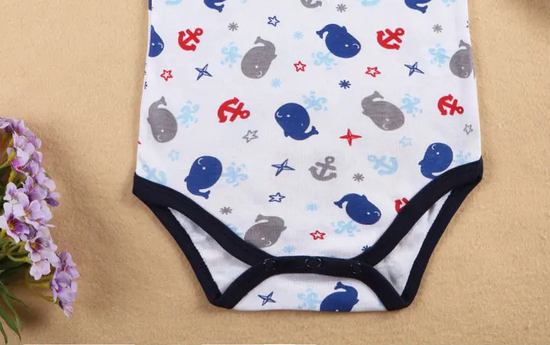 Комбинезоны для маленьких мальчиков летняя хлопковая одежда с коротким рукавом