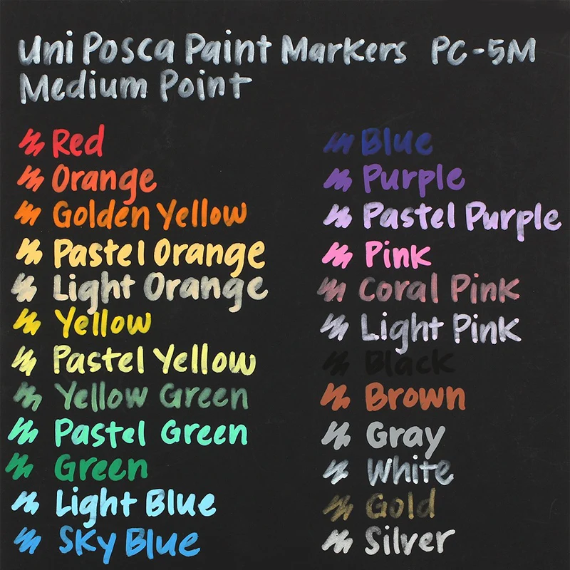 1 шт., UNI Posca маркеры 0,9 мм-1,3 мм, 17 цветов, PC-3M, базовый маркер для постеров, рекламных граффити, офисные принадлежности