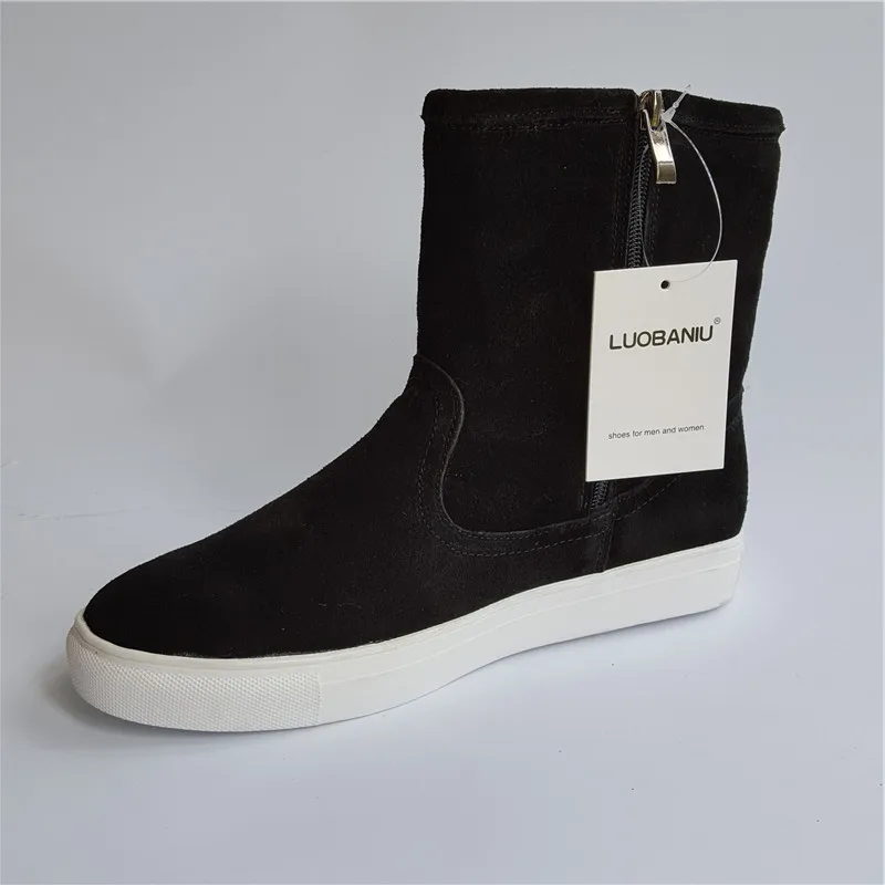 Мужские Водонепроницаемые ботинки из натуральной кожи с мехом | Обувь