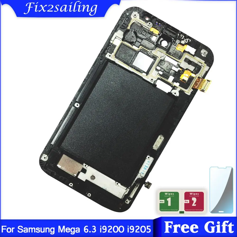 Для SAMSUNG Galaxy Mega 6 3 i9200 i9205 ЖК дисплей сенсорный экран с рамкой Super Amoled LCDS дигитайзер
