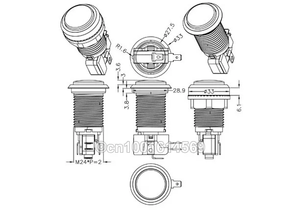 Светодиодная аркадная игра сделай сам 6 шт. 30 мм светодиодный в светодиодная
