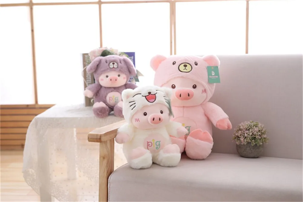 30/60 см Kawaii Pig Stuffe Плюшевая Кукла Косплей Кот, медведь и собака игрушка детская мягкая подушка в виде животного свинка Дети Девочка День рождения Рождественский подарок