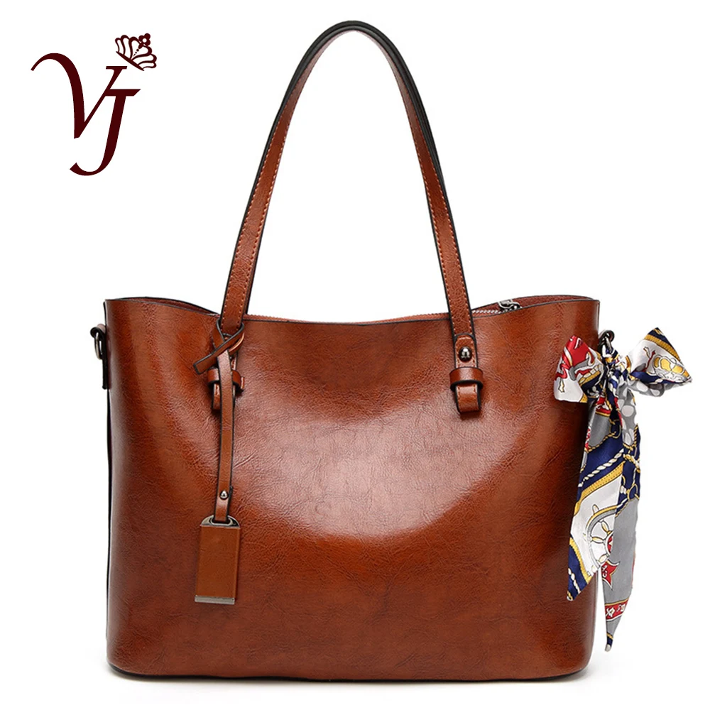 Знаменитые Модные женские большие сумки-тоут из кожи с масляным воском и бантом