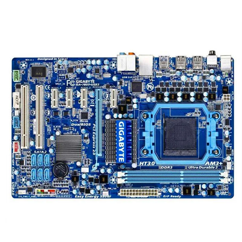 Материнская плата для Gigabyte оригинальная б/у настольная AM3 + DDR3 SATA2 USB3.0 ATX 760G Socket