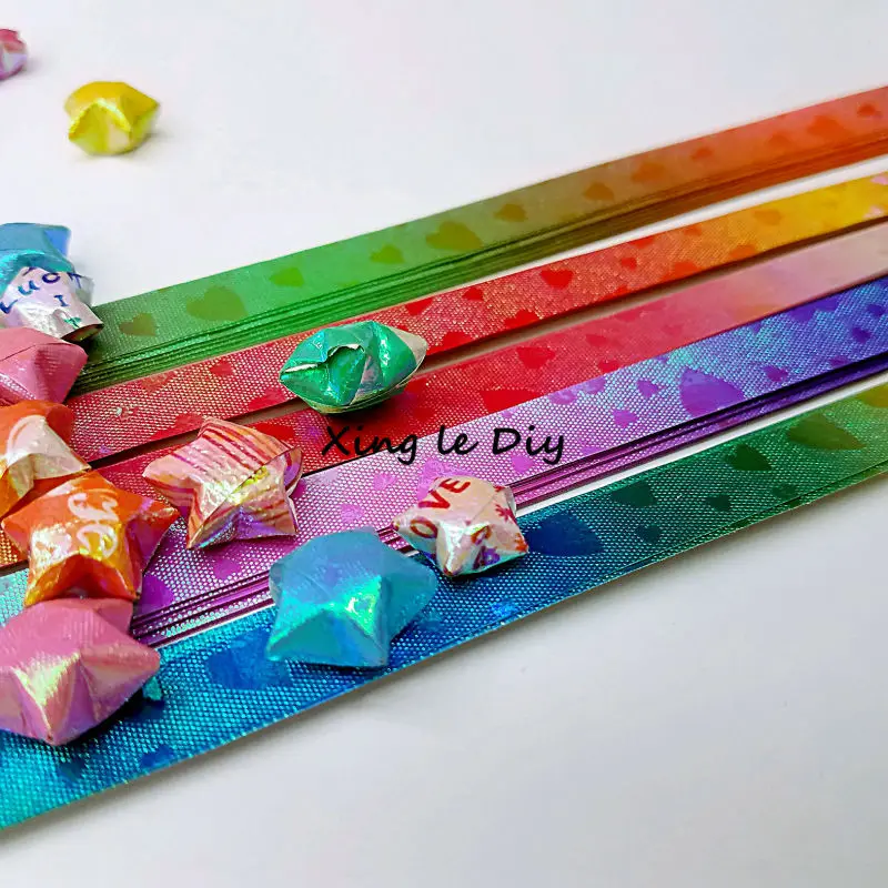 90 шт. милый набор для складывания счастливого оригами Сердце diy жемчуг блеск 10 цветов желать звезды бумажные полоски бумага s Ремесла бумажный материал подарок - Цвет: Белоснежный