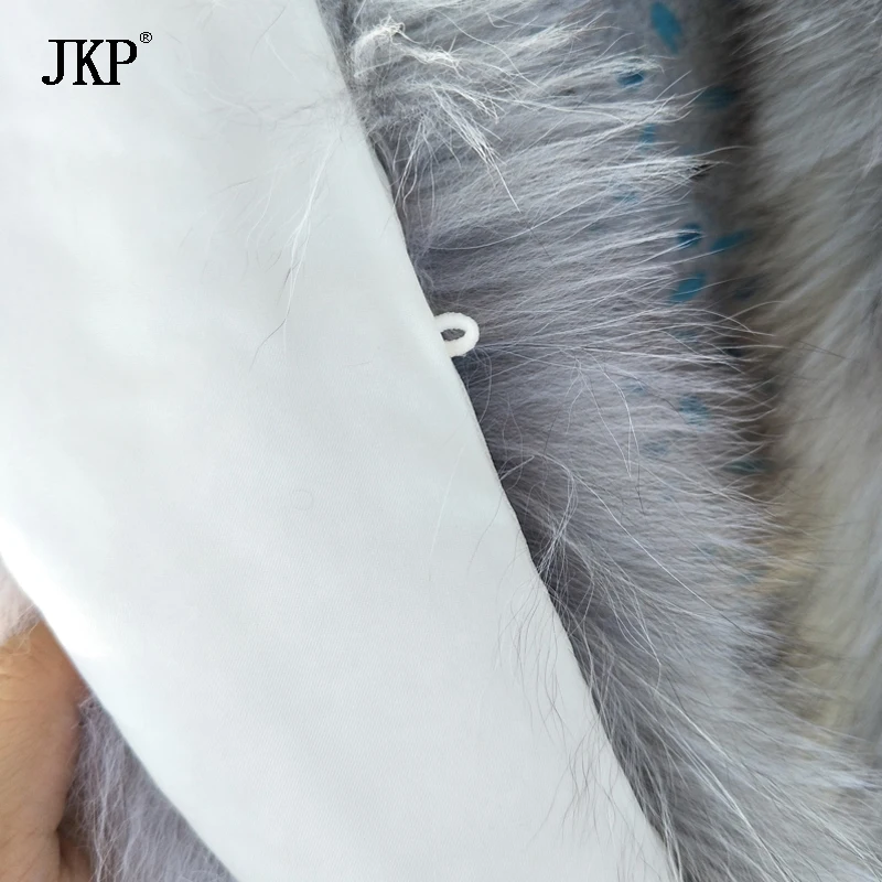 Женский меховой шарф теплый зимний из натурального синего лисьего меха |