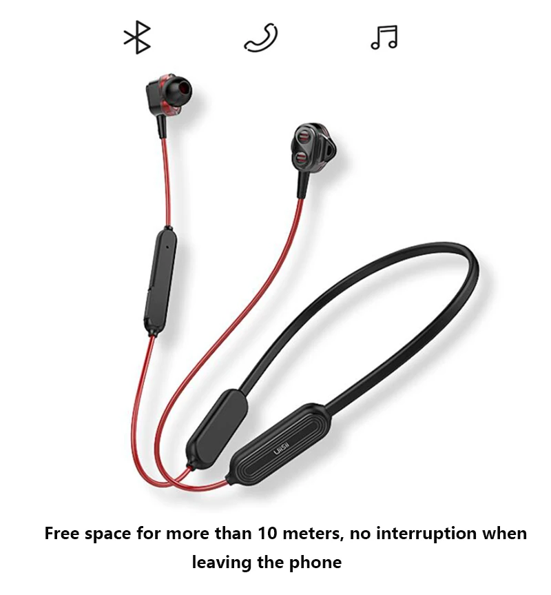 UiiSii BN90 Беспроводная гарнитура Bluetooth Hi-Fi гибридная технология наушники-вкладыши IPX5 Водонепроницаемый BT4.1 для телефона Mi huawei