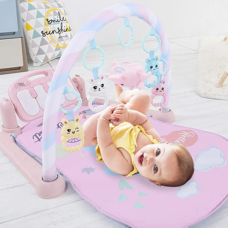 Детский игровой коврик, спортивные игрушки, игровой коврик для детей 0-24 месяцев, мягкое освещение, погремушки, детский музыкальный коврик, ползание младенца, игрушки для активного отдыха
