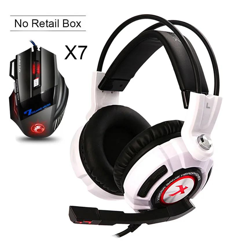 K3 Headset-X7 Mouse XIBERIA K3 PC USB игровая гарнитура с микрофоном светодиодный светильник Virtual 7,1 объемный звук стерео бас наушники+ Проводная USB игровая мышь - Цвет: K3 Headset-X7 Mouse