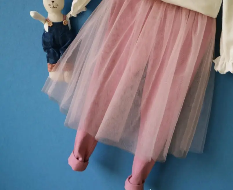 Новые Девушки Дети Корея Моды Сетки Юбки Брюки принцесса Детские Сладкая Гетры 6