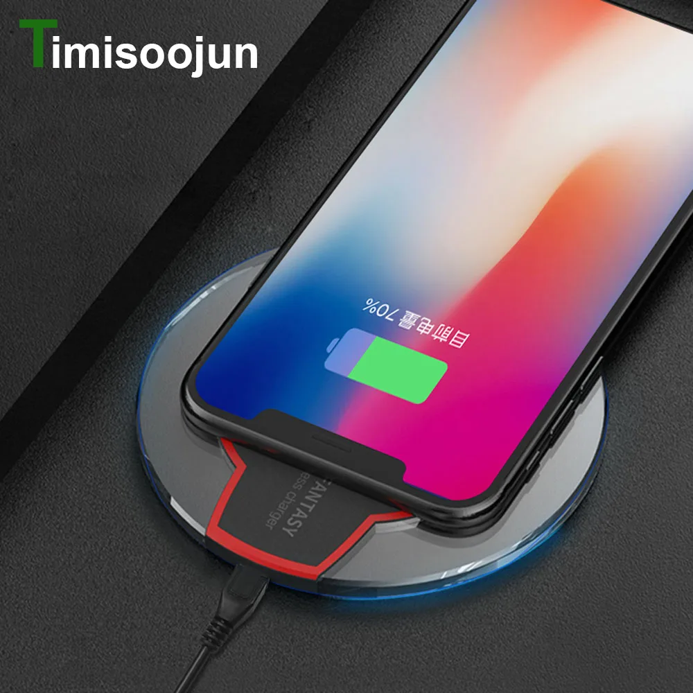 TIMISOOJUN Qi Wireless Charger For Apple iPhone X 8 Plus Samsung Galaxy Note S9 S8 S7 Edge Desktop Fast Charging Pad | Мобильные
