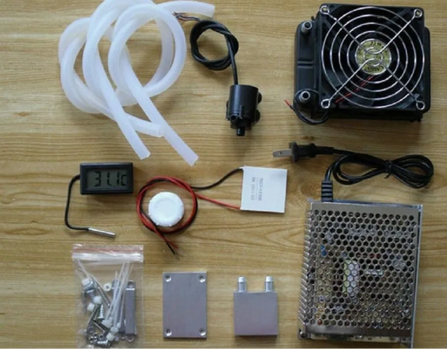 

Cooling system Thermoelectric Refrigeration Cooler Fan Peltier TEC1-12706 Kits power supply thermometer Cooling water