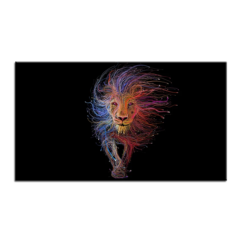 Картина маслом большого размера с изображением короля льва настенная живопись