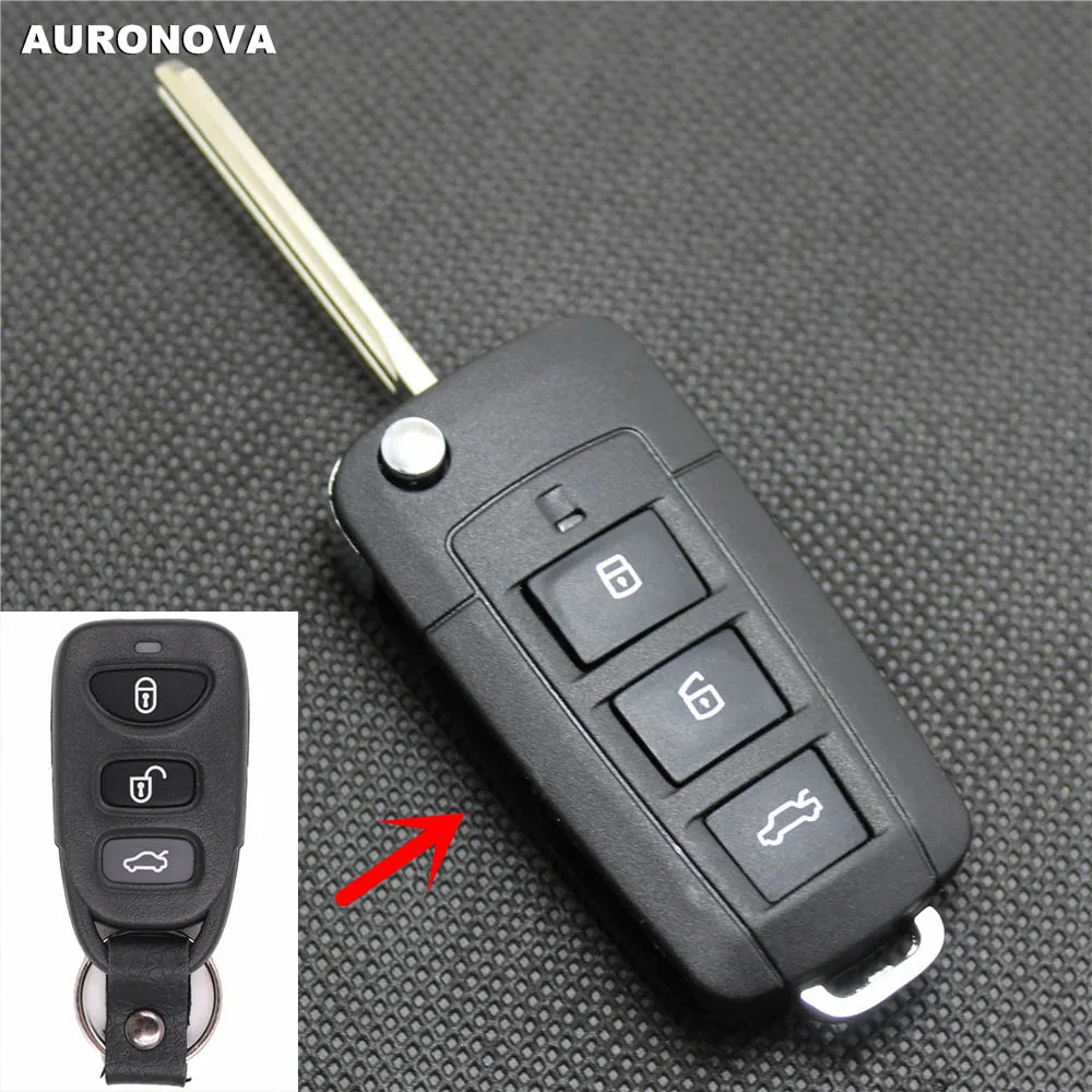 Auronnova новое обновление складной ключ оболочки для hyundai Sonata NF 3 кнопки чехол для дистанционного ключа от машины