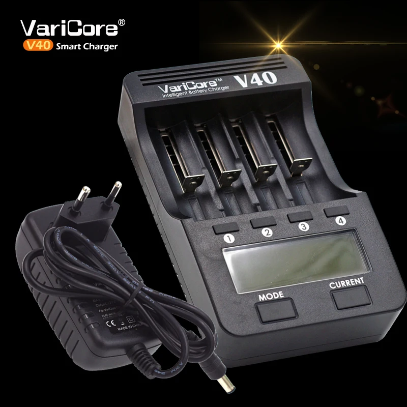 

2PCS New VariCore V40 3.7 B 18650 26650 18350 16340 18500 25500 10440 17500. NiMH 1.2 The AA AAA 5V output LCD battery charger