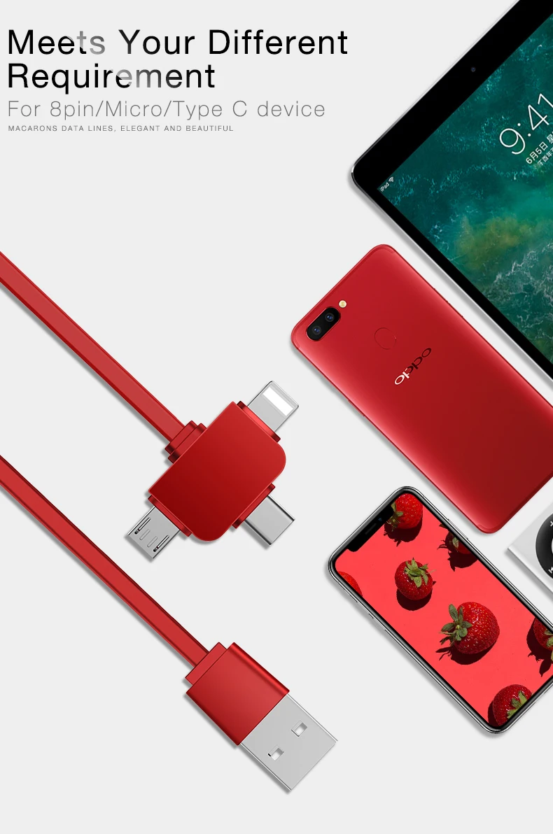 CAFELE USB Micro кабель type C кабель для samsung huawei Xiaomi зарядный кабель для iphone 8 7 6 Универсальный Выдвижной 3 в 1 порт