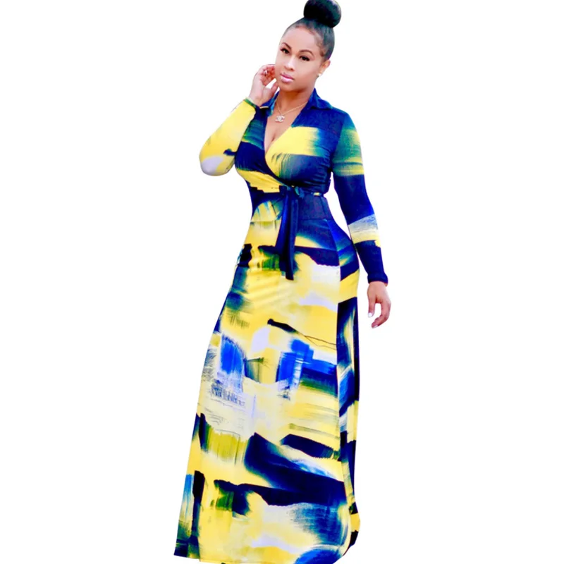 Женское сексуальное платье с v-образным вырезом Повседневное цветочным принтом и