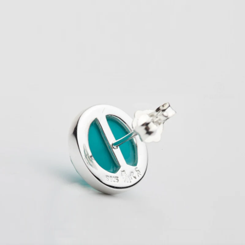 Sterling Silver Jewelry 925 Stud Earrings Circle With Stone Free Shipping Lady | Украшения и аксессуары